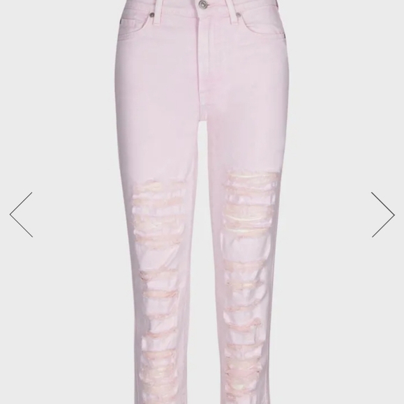 7 For All Mankind High Waist Straight Leg Cropped - Picture 1 of 15